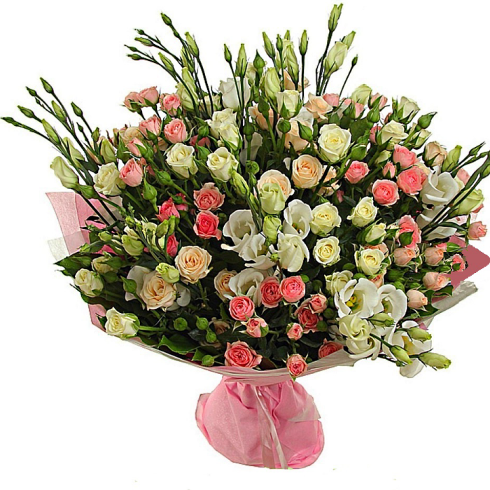 Spray Rose Bouquet with White Lisianthus